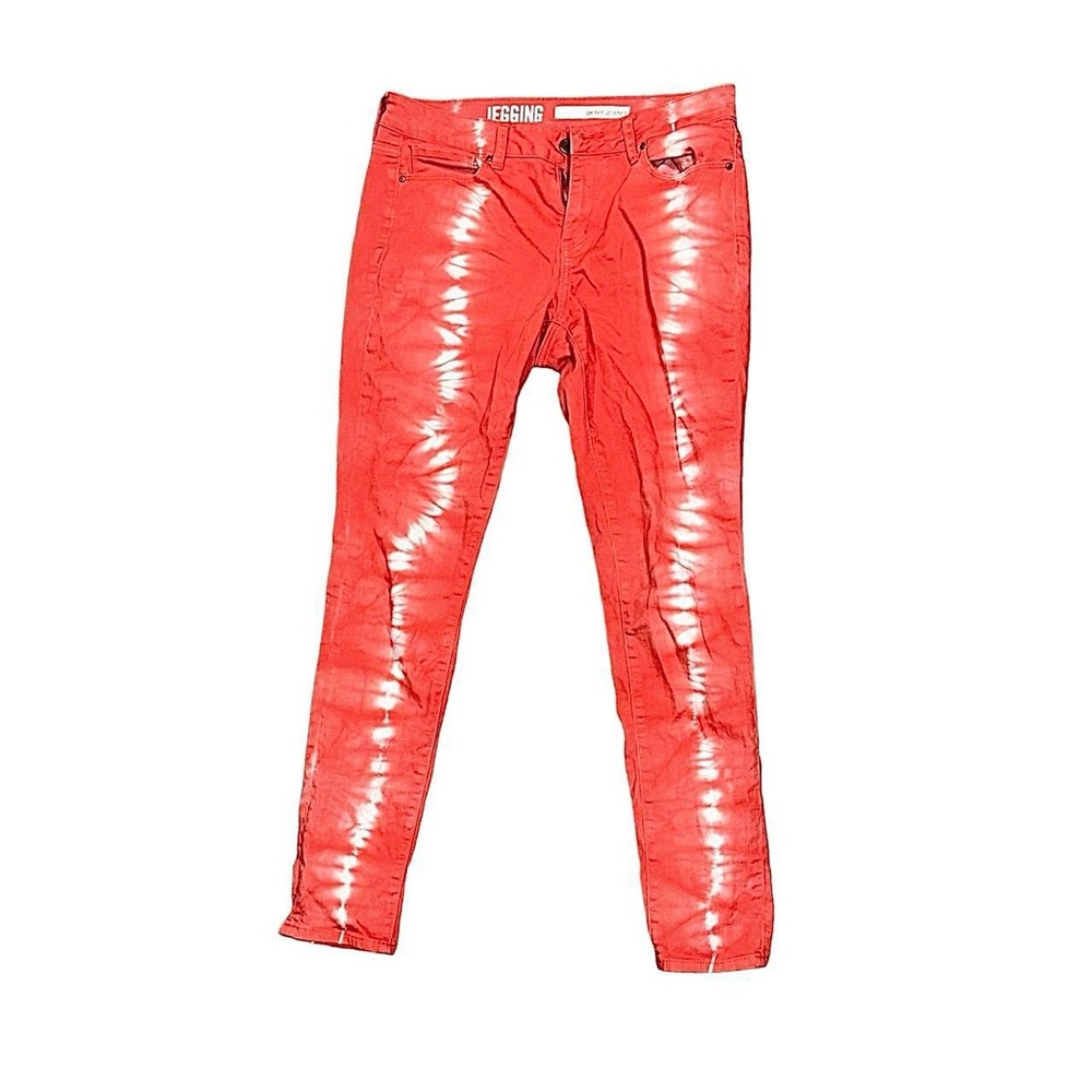 DKNY Red Tie Dye Denim Pants